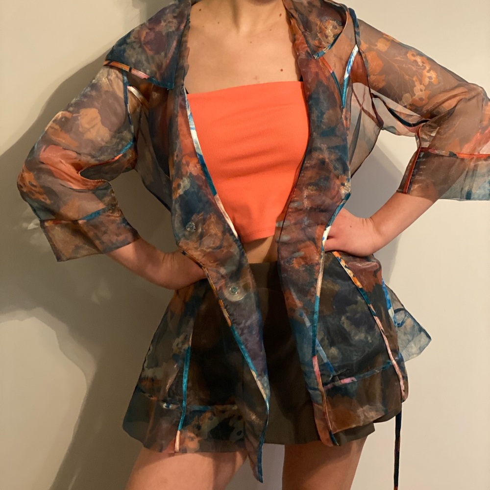 Sheer Jacket - Kimono / robe style with tie